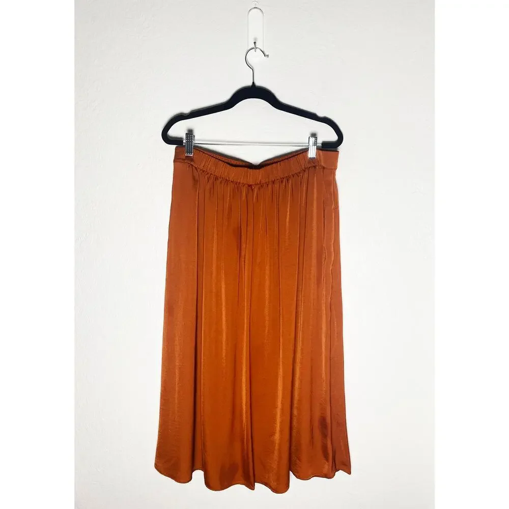 Kobi Halperin Women's‎ A Line Flowy Split Front Slit Skirt Elastic Waist Pockets